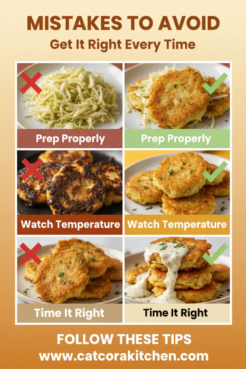 Crispy cabbage fritters with garlic sauce common mistakes