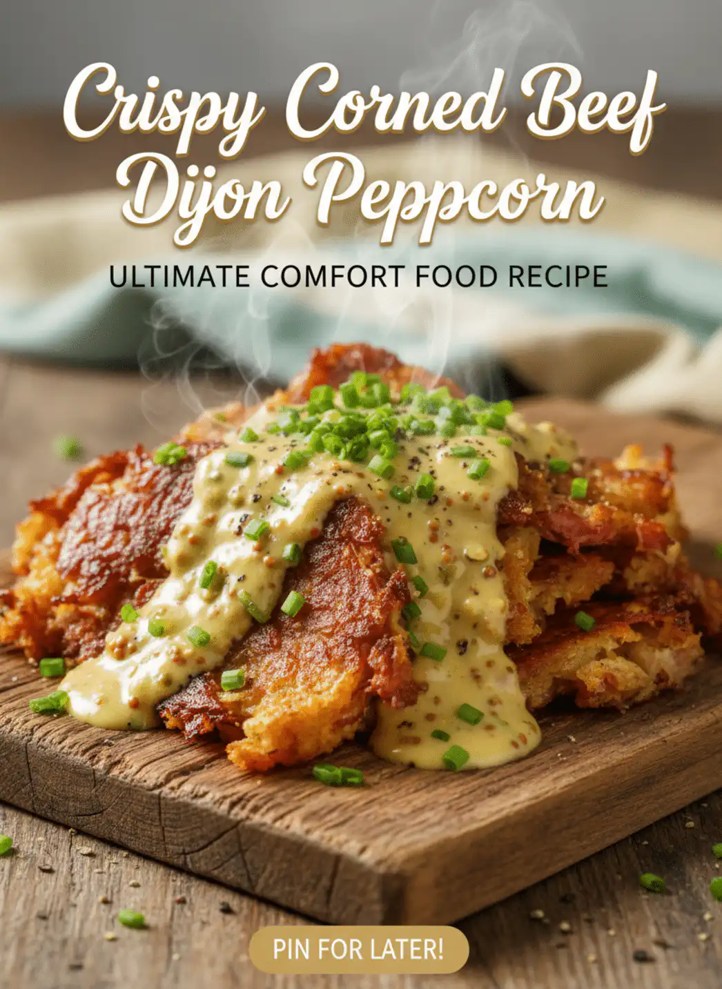 crispy corned beef Dijon peppercorn