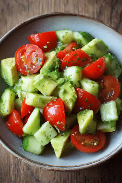 cucumber tomato avocado salad