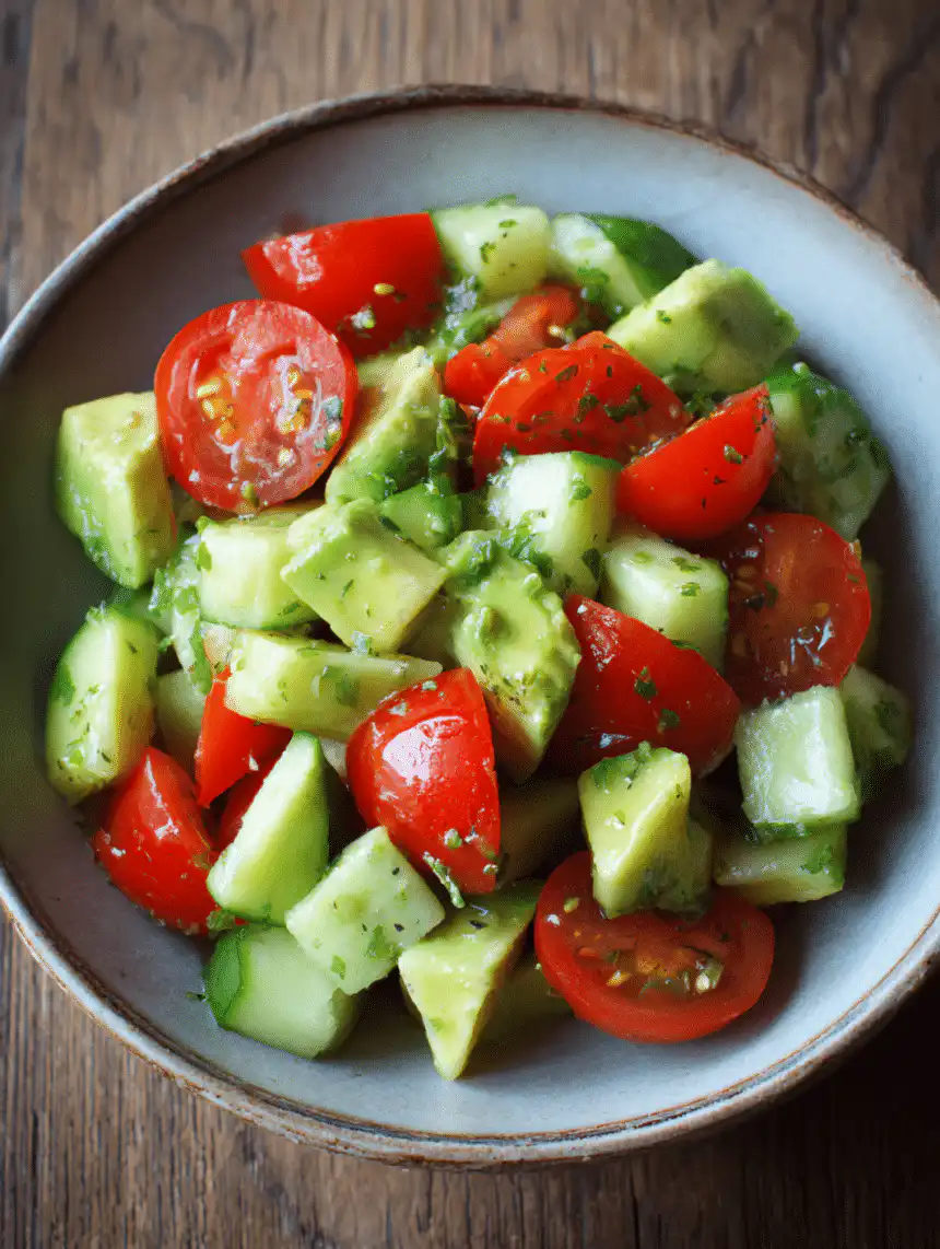 cucumber tomato avocado salad