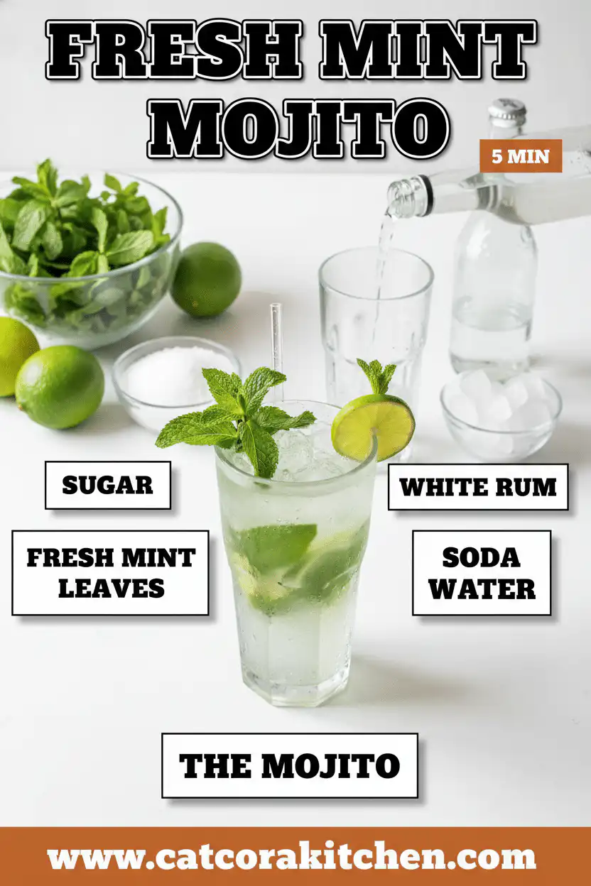 Fresh mint mojito ingredients