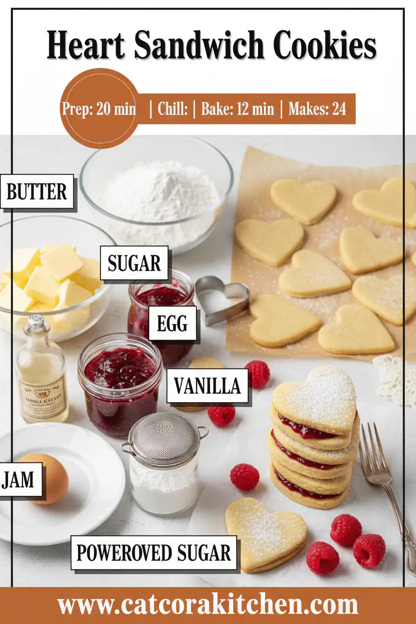 Heart sandwich cookies ingredients