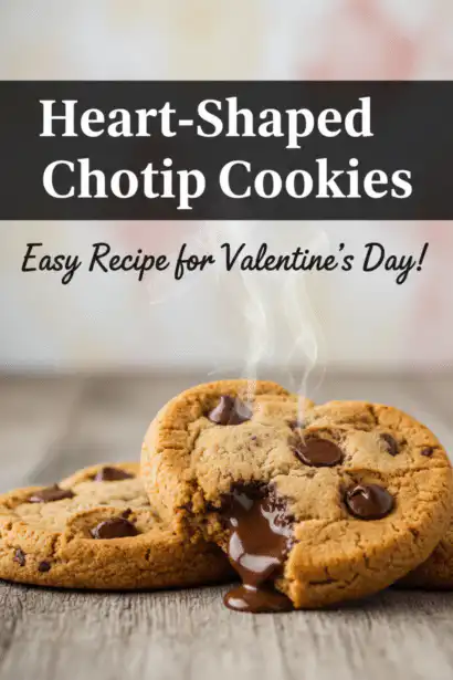 heart shaped chocolate chip cookies