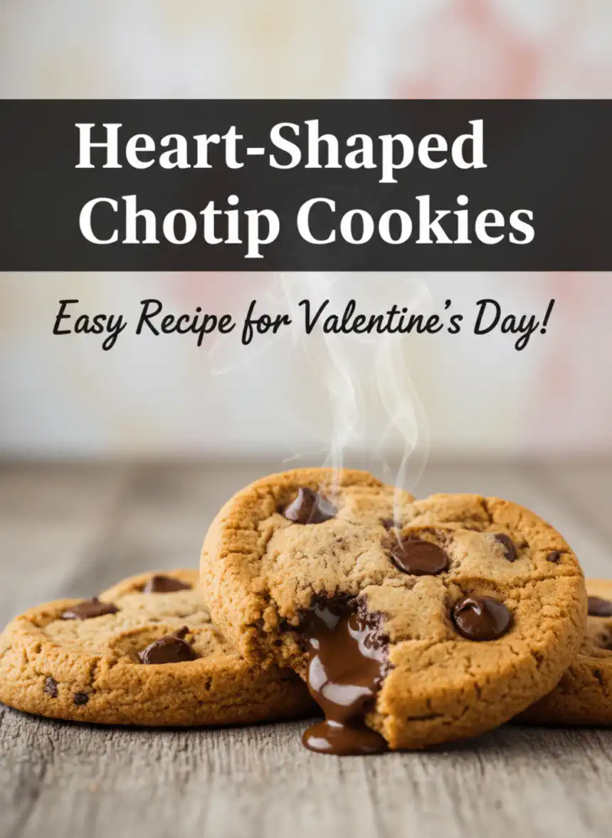 heart shaped chocolate chip cookies