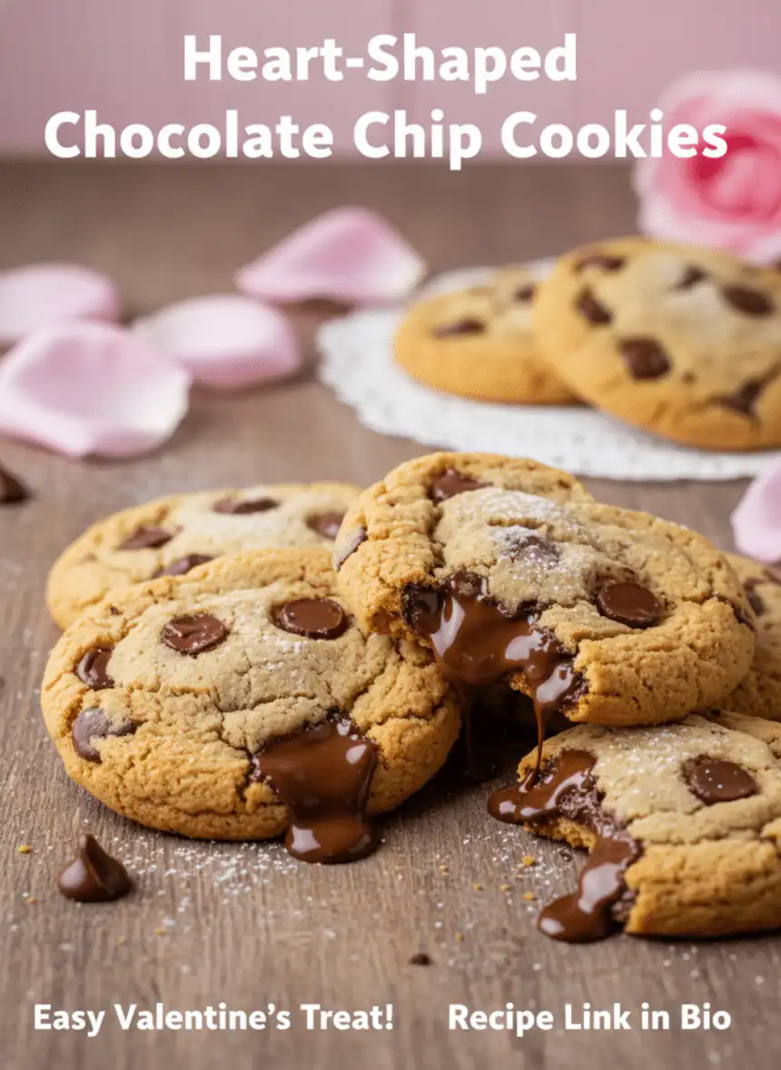 heart shaped chocolate chip cookies