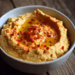 homemade hummus with roasted red pepper
