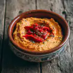 homemade hummus with roasted red pepper