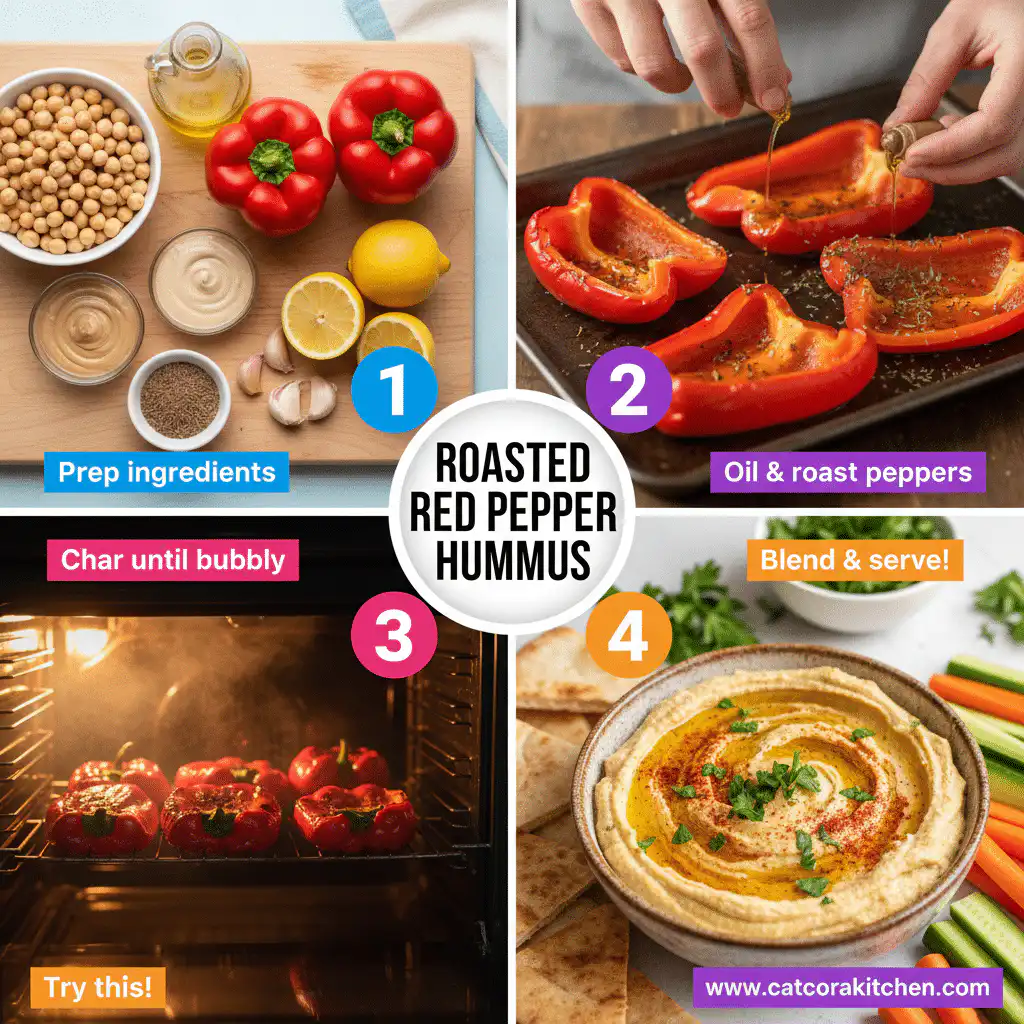 card recipe ingredients and instructions homemade hummus with roasted red pepper