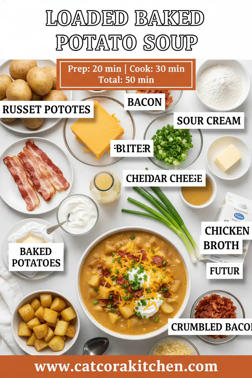 Loaded baked potato soup ingredients