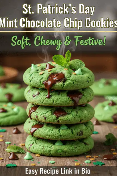 mint chocolate chip cookies St Patrick's Day