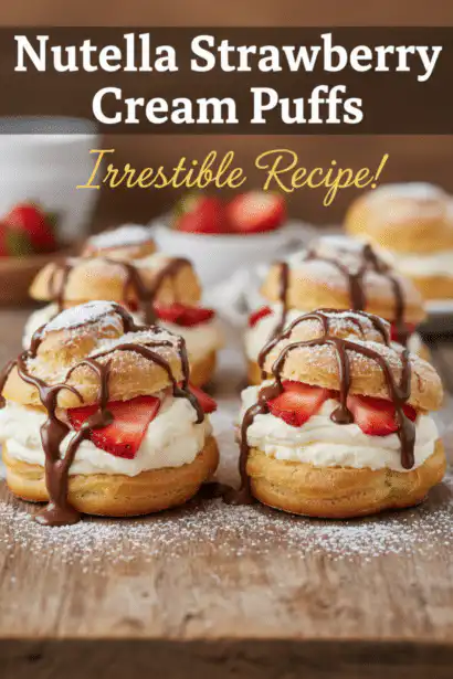 nutella strawberries cream puffs