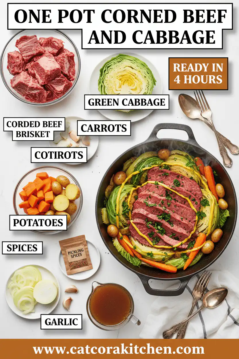 One pot corned beef and cabbage ingredients