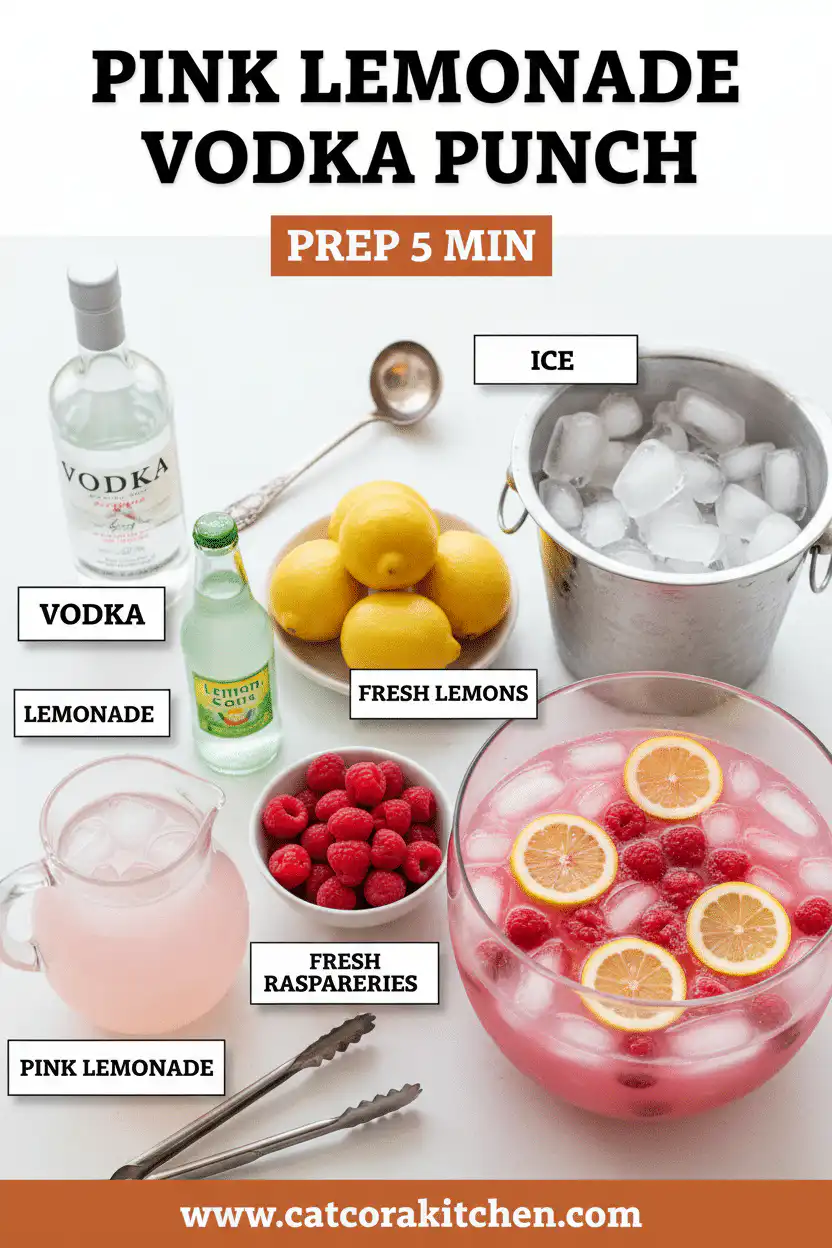 Pink lemonade vodka punch ingredients