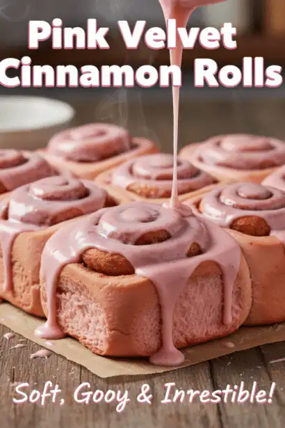 pink velvet cinnamon rolls