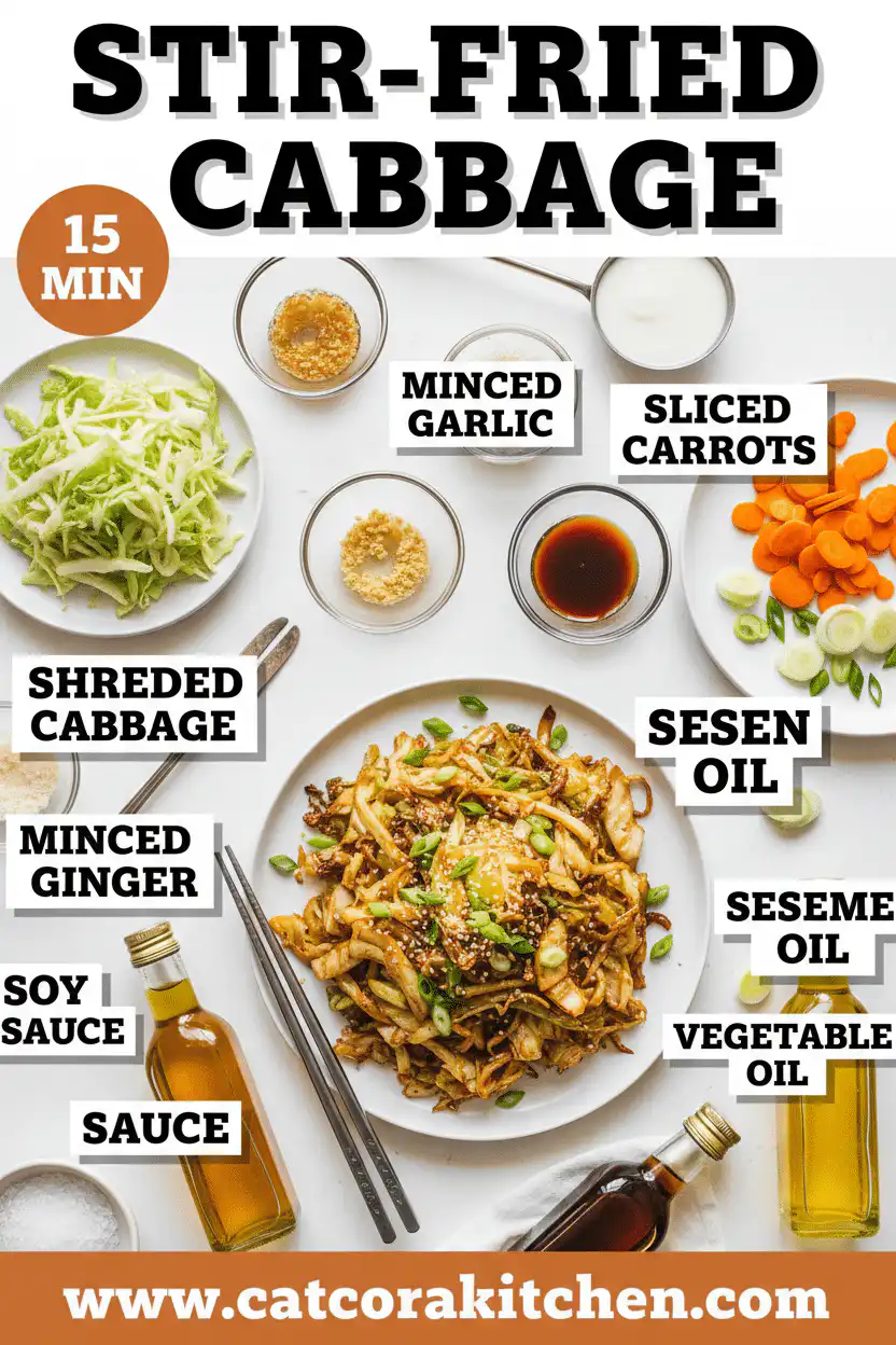 Stir-fried cabbage ingredients