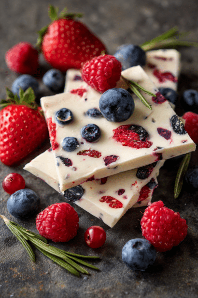 Greek yogurt bark with berries