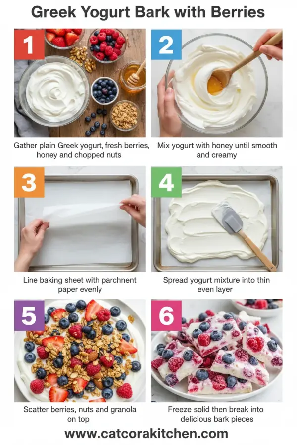 Greek yogurt bark with berries How to Make 