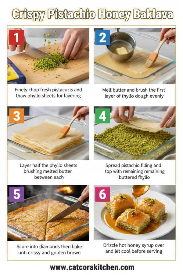 Baklava with pistachios and honey How to Make 