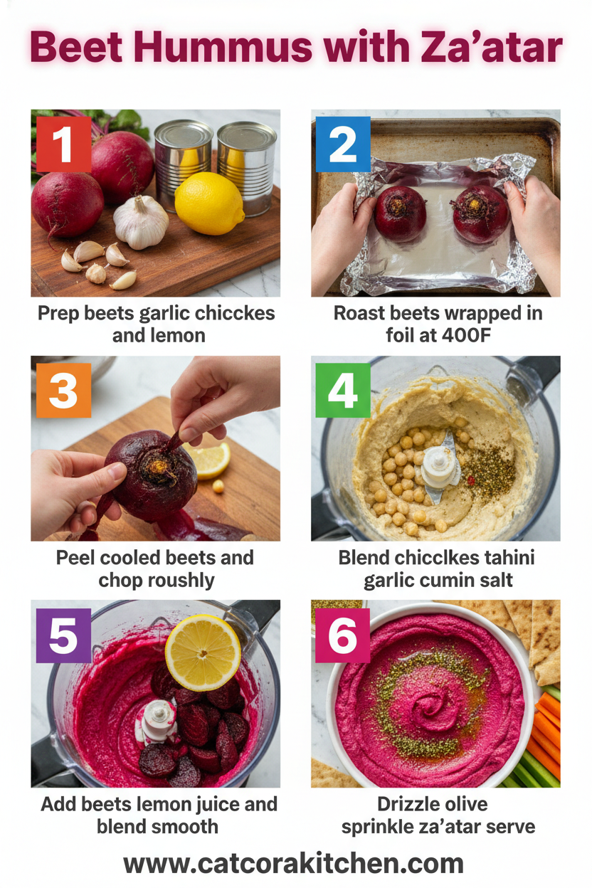 Beet hummus with za'atar how to make