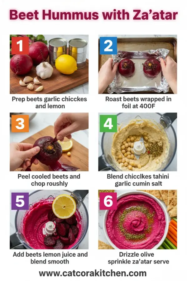 Beet hummus with za'atar how to make