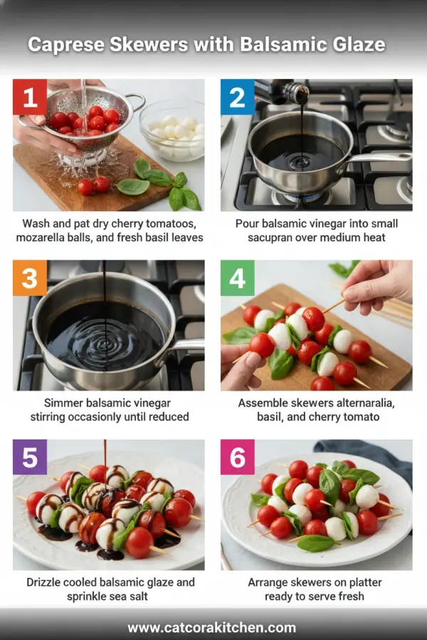 Caprese skewers with balsamic glaze How to Make 