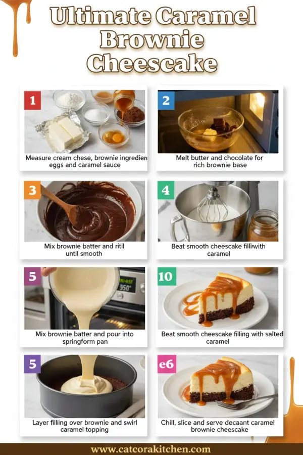 Caramel brownie cheesecake How to Make
