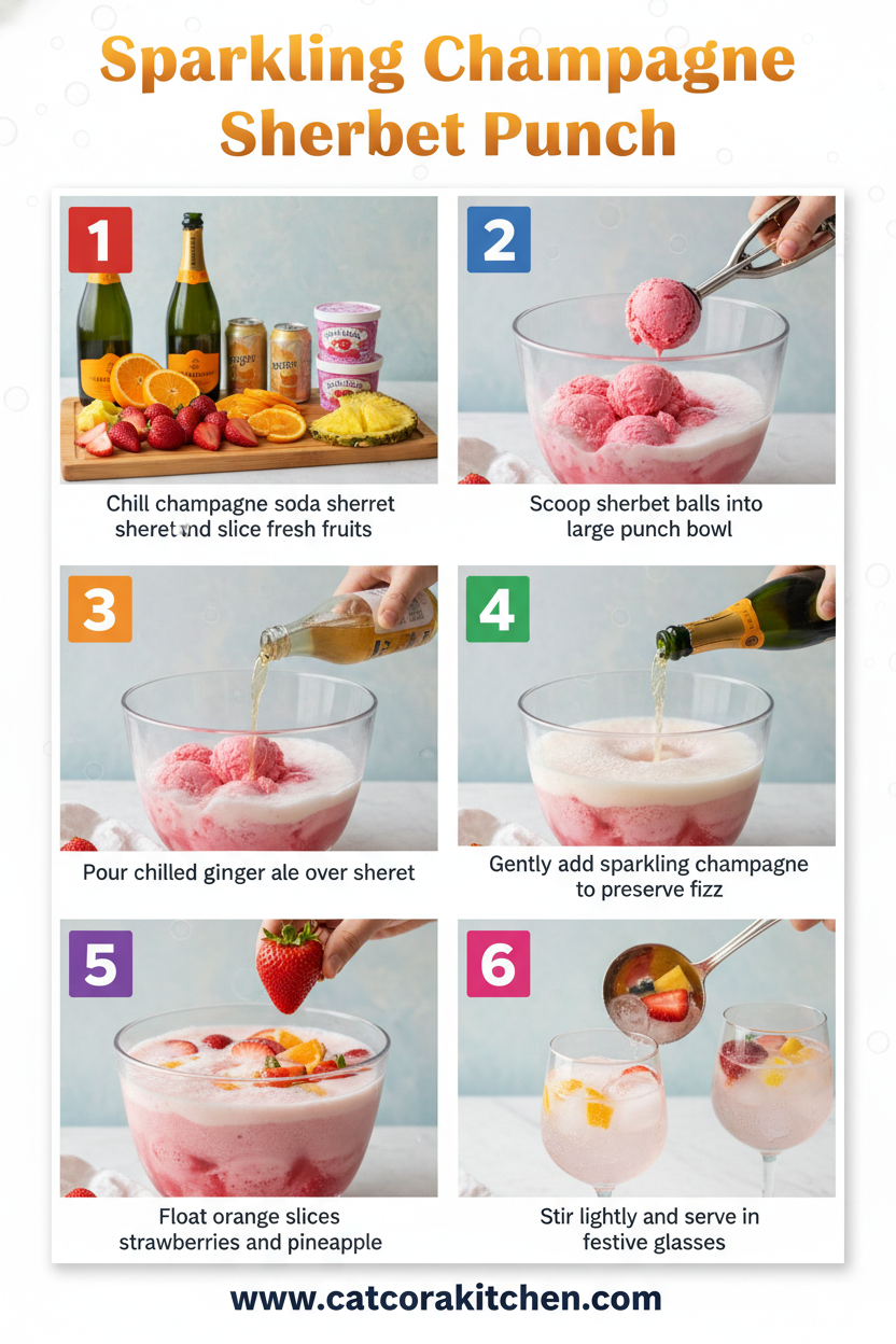 Champagne punch with sherbet How to Make