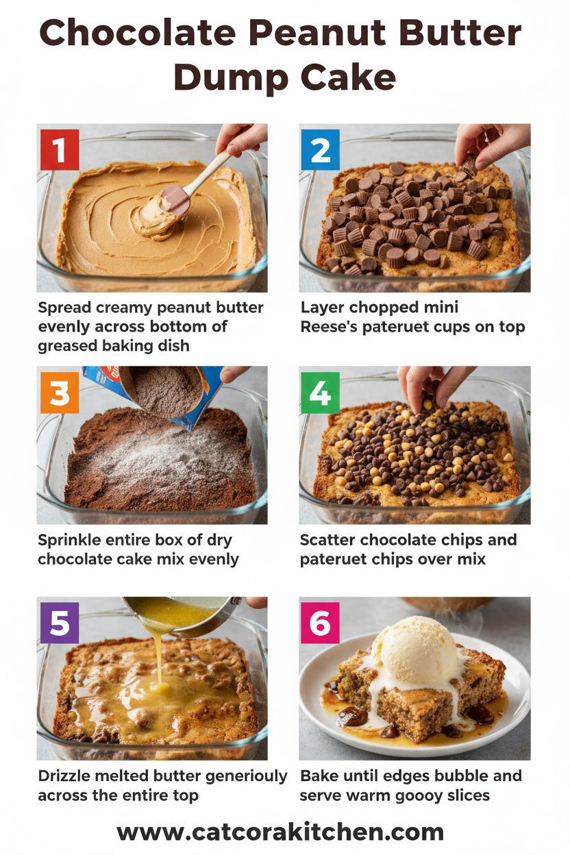 Chocolate peanut butter dump cake How to Make 