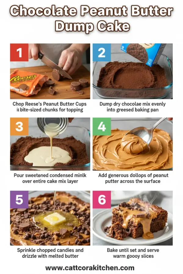 Chocolate peanut butter dump cake how to make