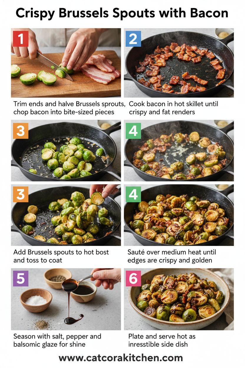 Crispy Brussels Sprouts with Bacon How to Make
