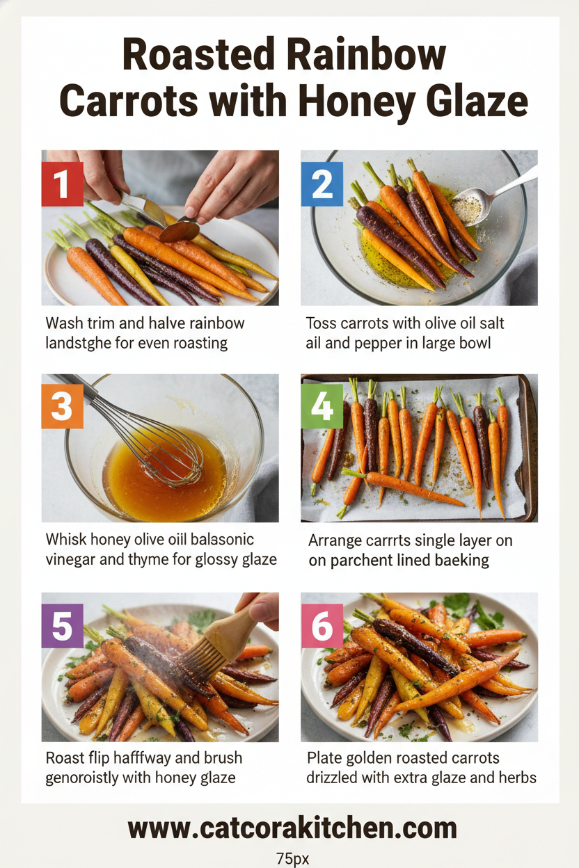 Roasted rainbow carrots with honey glaze How to Make