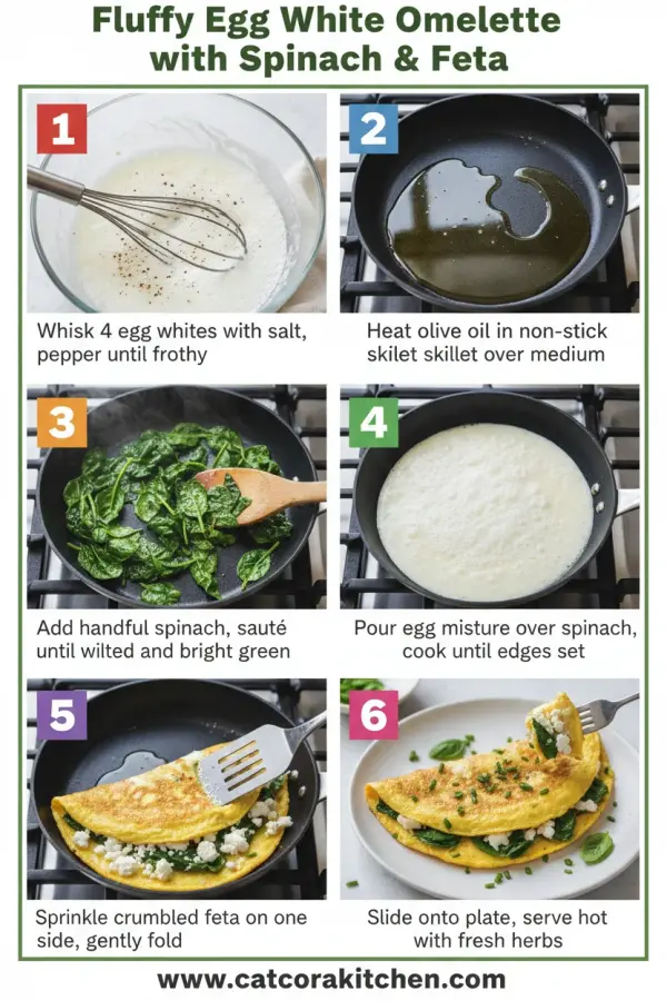 Egg white omelette with spinach and feta How to Make 