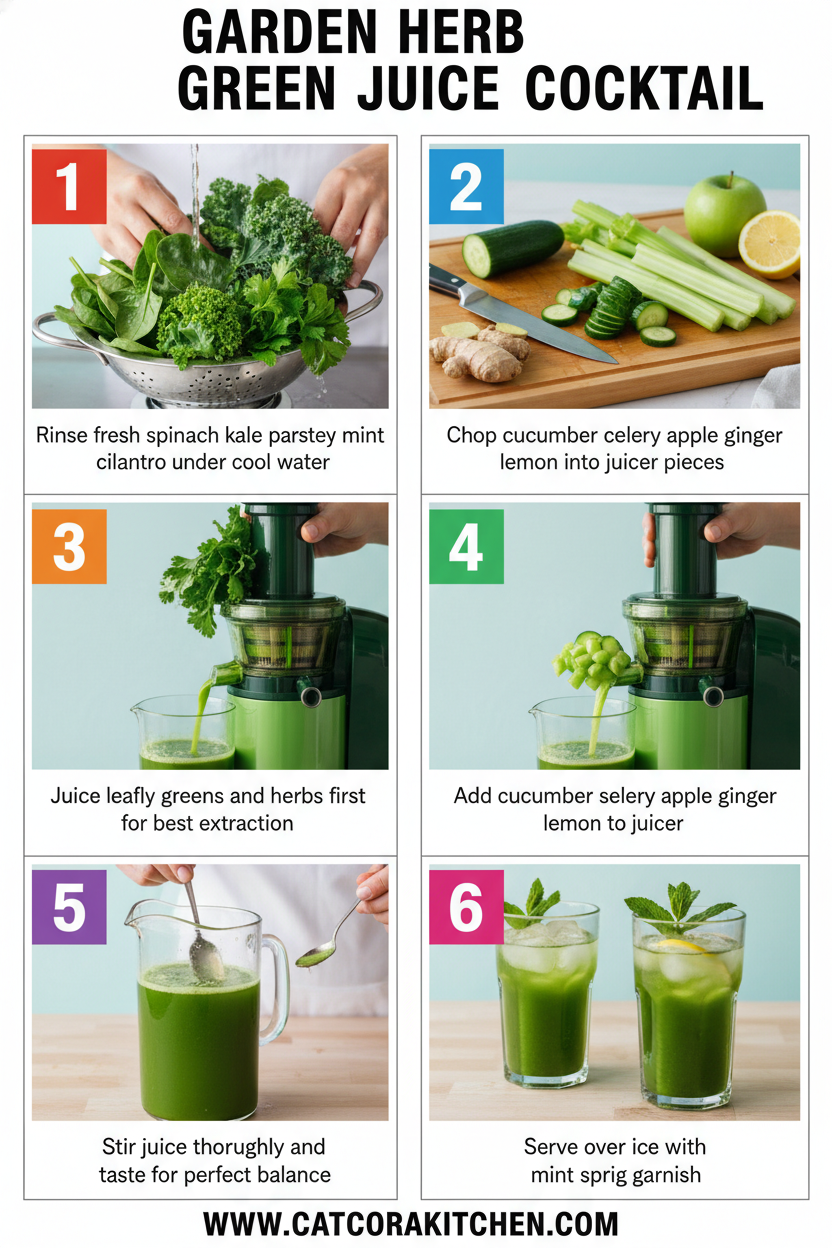 Garden herb green juice cocktail How to Make