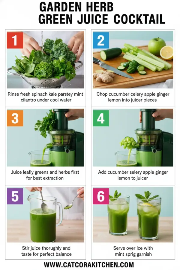 Garden herb green juice cocktail How to Make