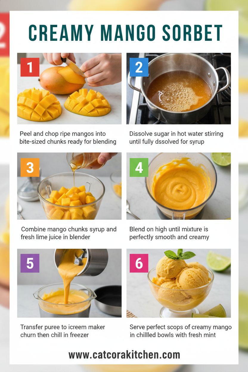 Mango sorbet How to Make
