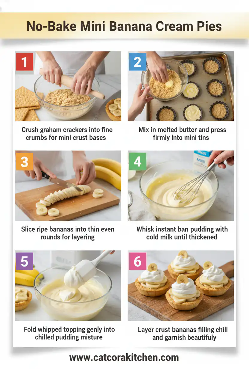 No-bake mini banana cream pies how to make