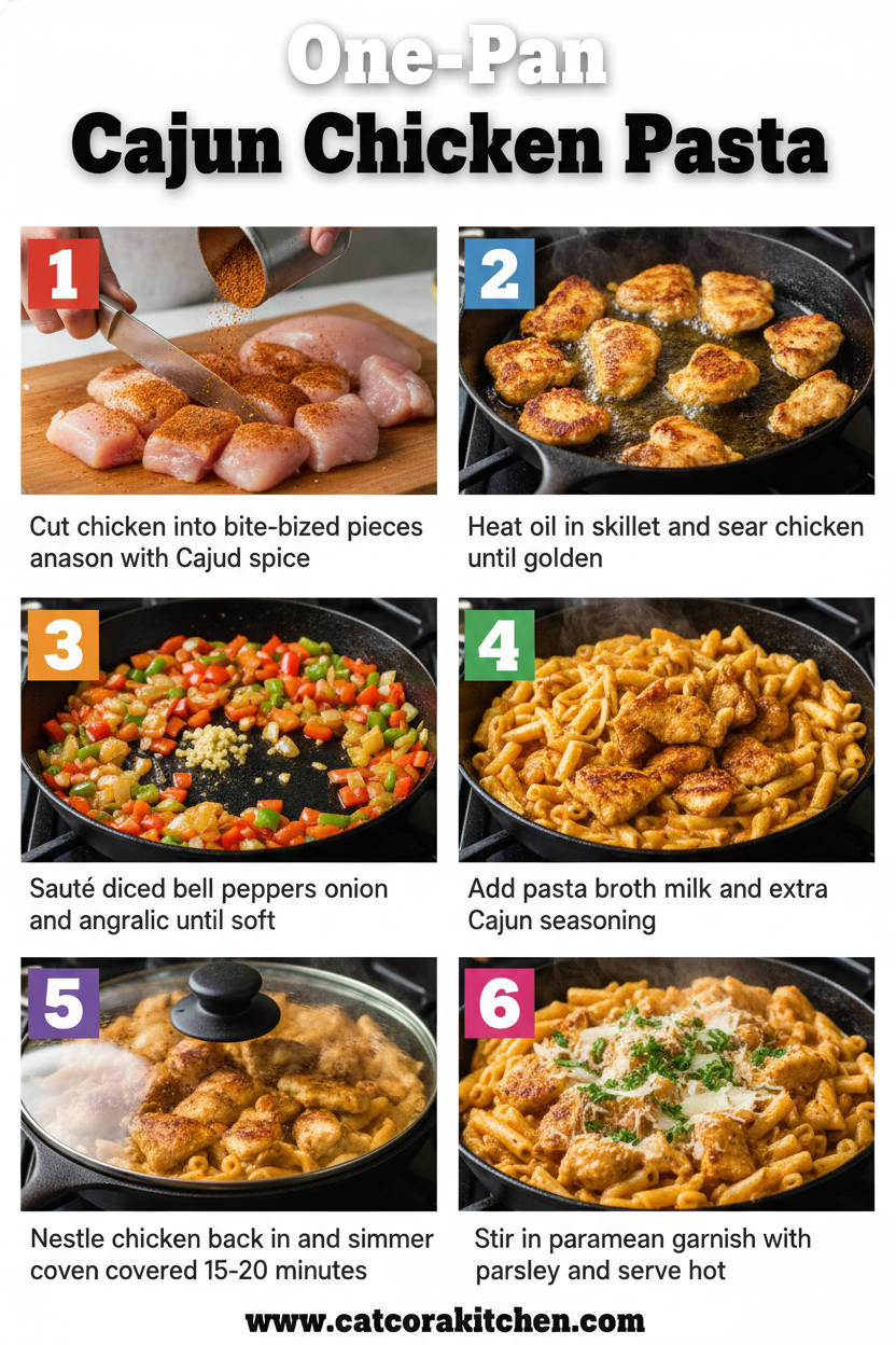 One-pan Cajun chicken pasta How to Make