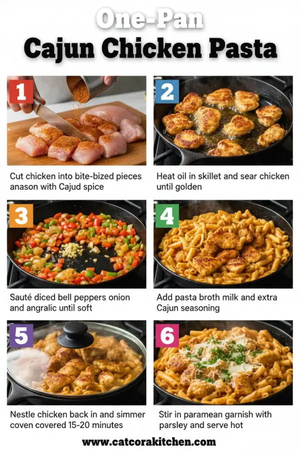 One-pan Cajun chicken pasta How to Make 