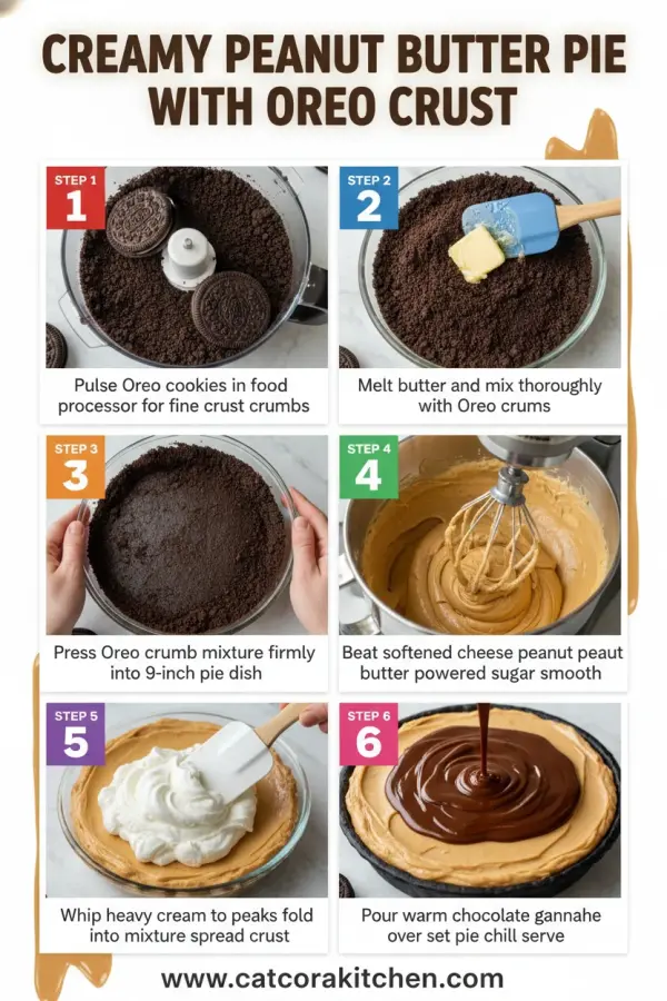 Peanut butter pie with Oreo crust How to Make 