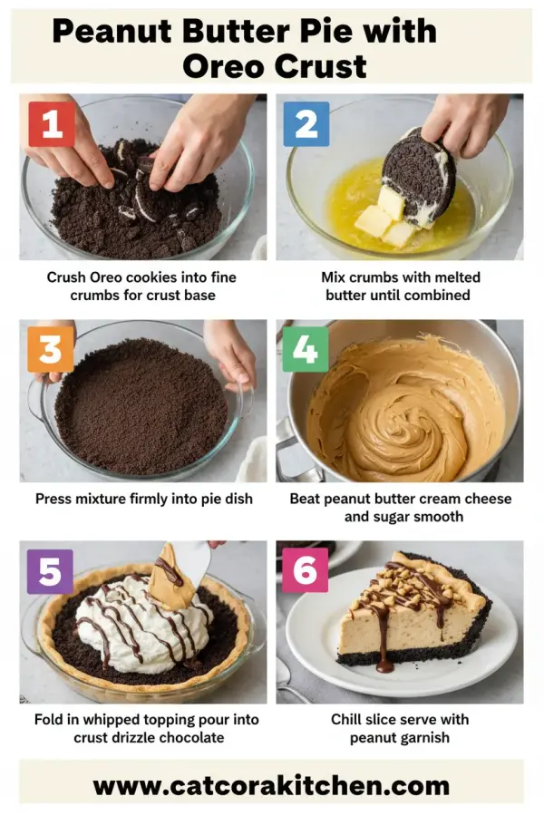 Peanut butter pie with Oreo crust How to Make 