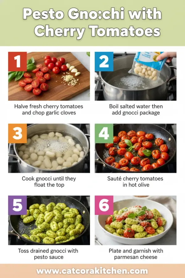 Pesto gnocchi with cherry tomatoes How to Make 