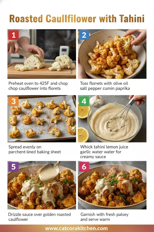 Roasted cauliflower with tahini how to make