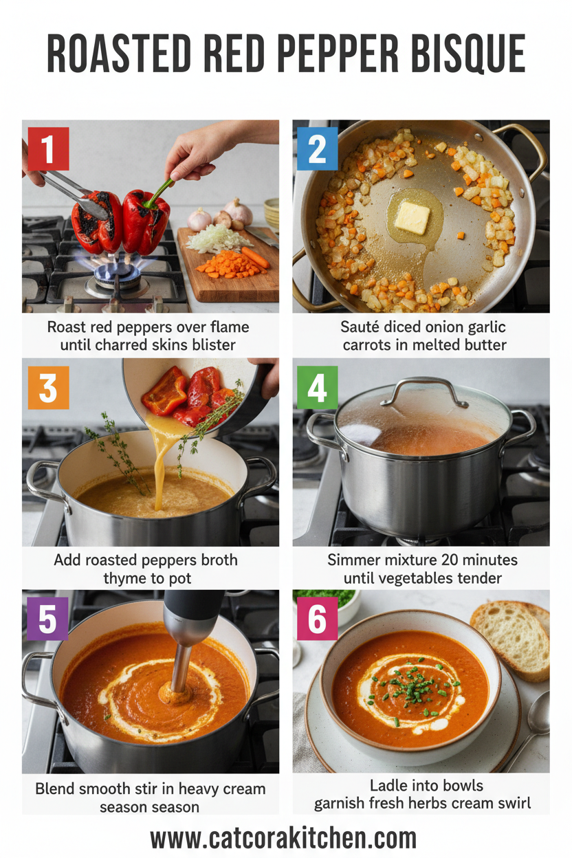 Roasted red pepper bisque How to Make