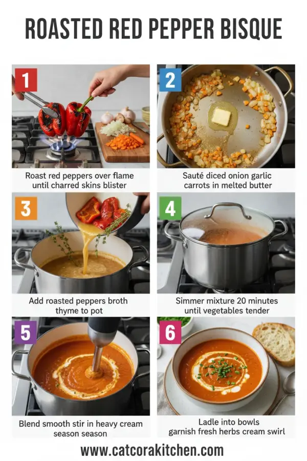 Roasted red pepper bisque How to Make