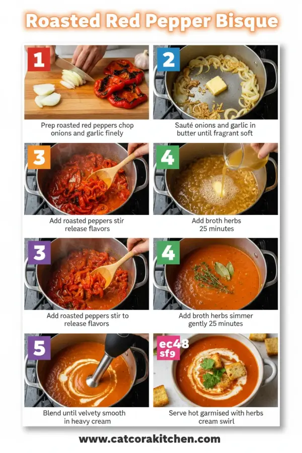 Roasted red pepper bisque How to Make