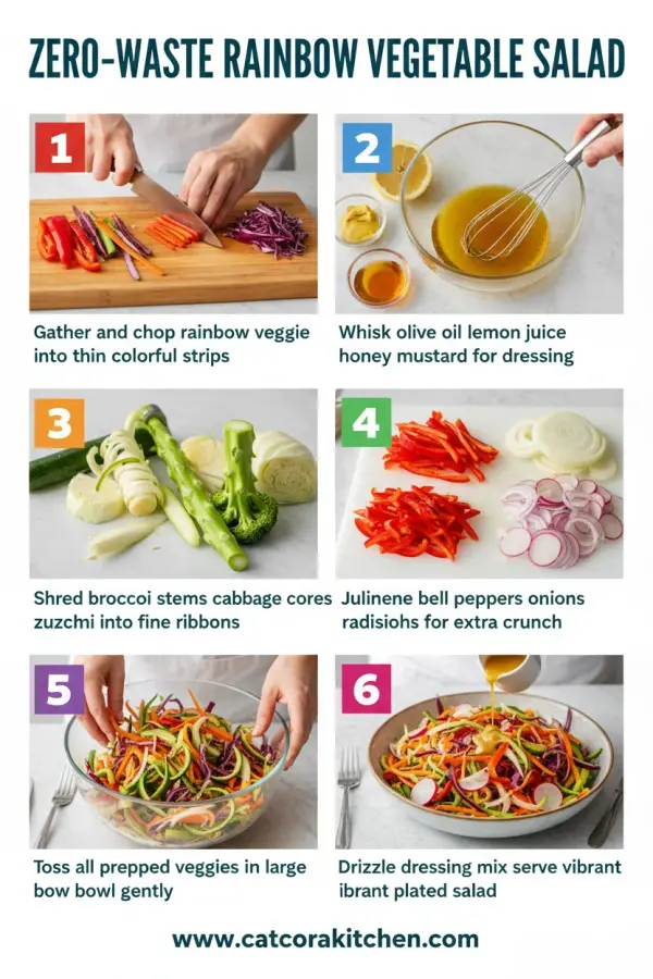 Zero-waste rainbow vegetable salad How to Make