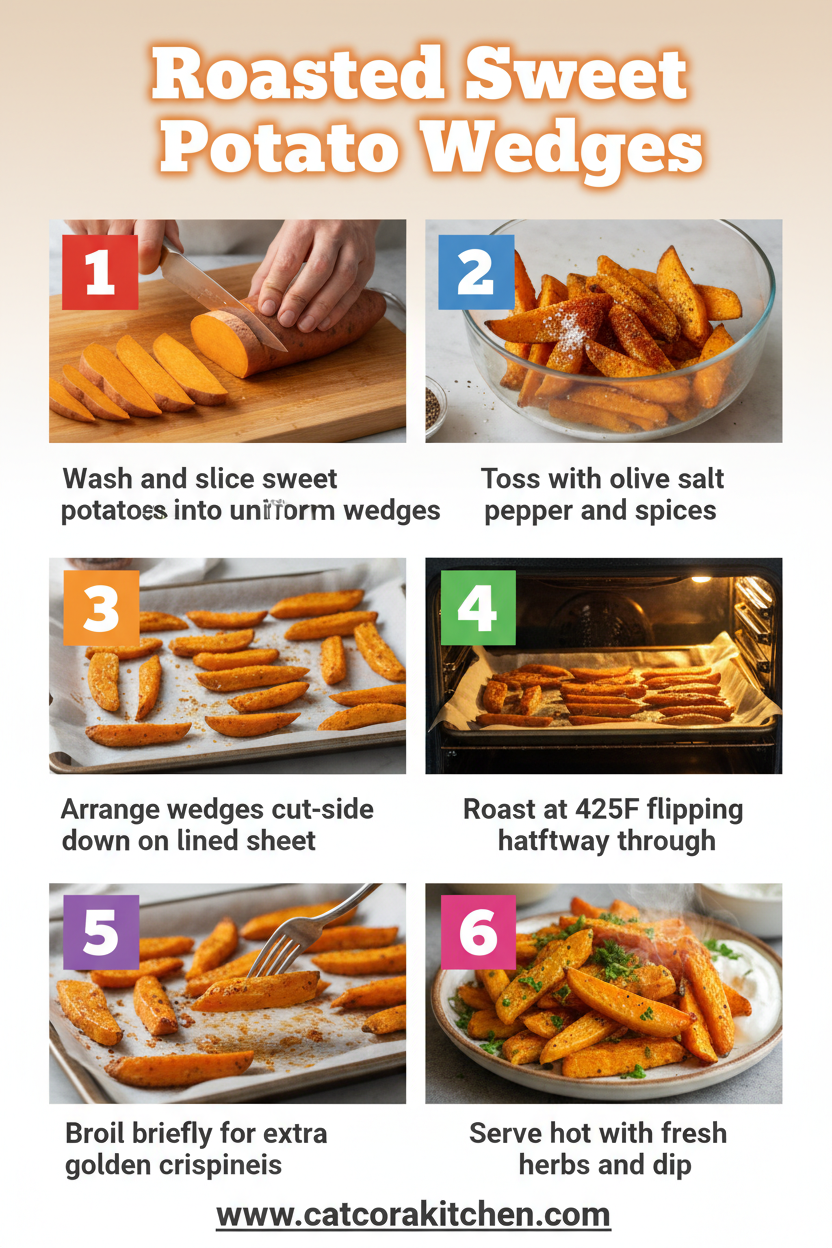Roasted sweet potato wedges How to Make 