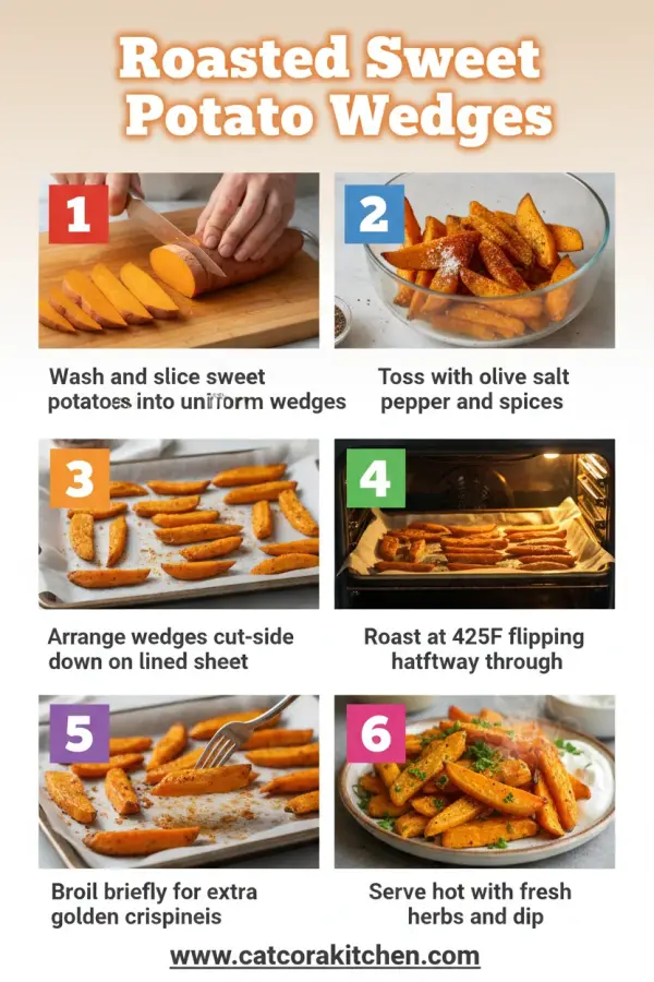 Roasted sweet potato wedges How to Make 