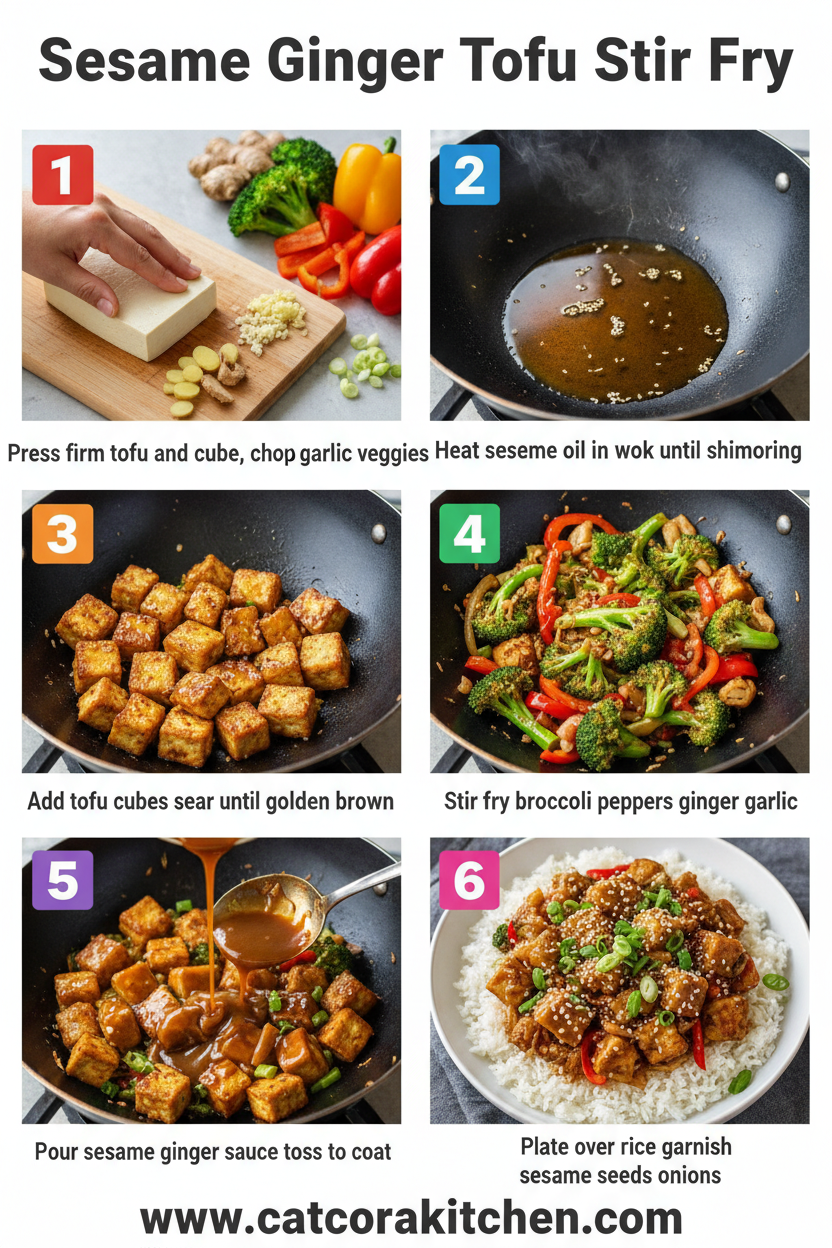 Sesame ginger tofu stir fry How to Make