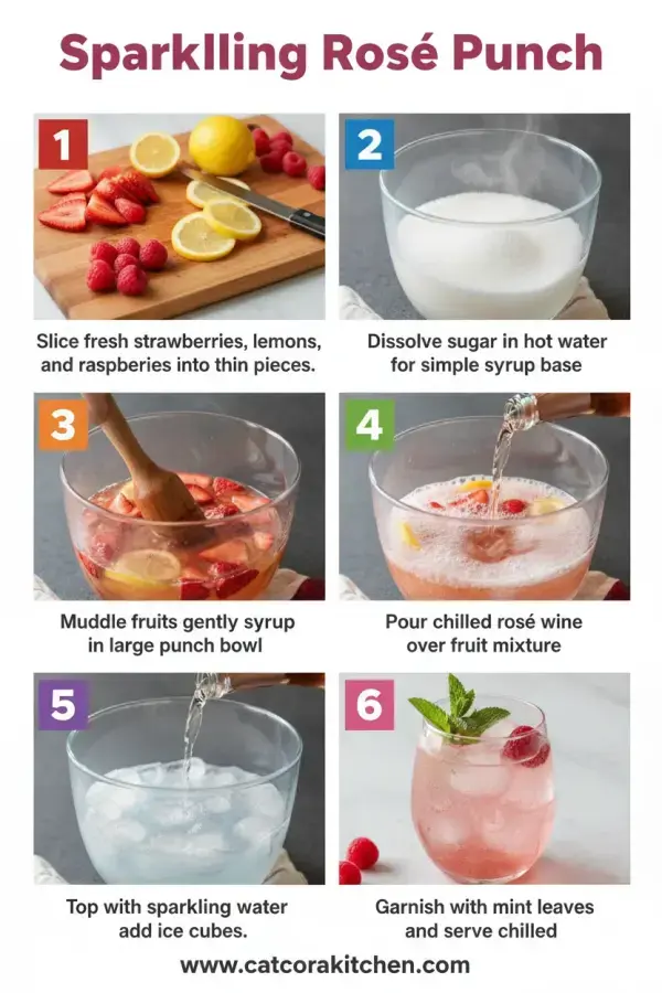 Sparkling rosé punch How to Make 